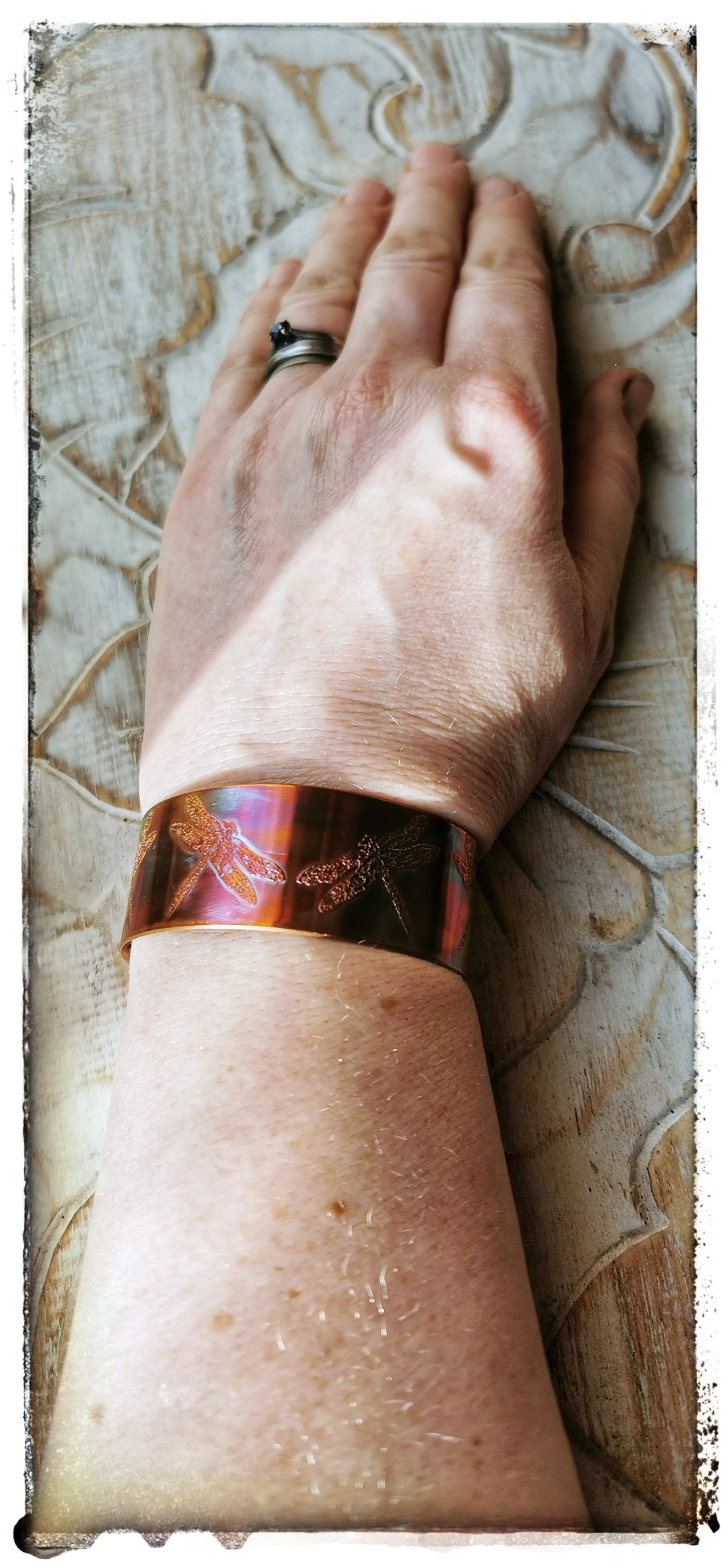Copper Dragonfly cuff