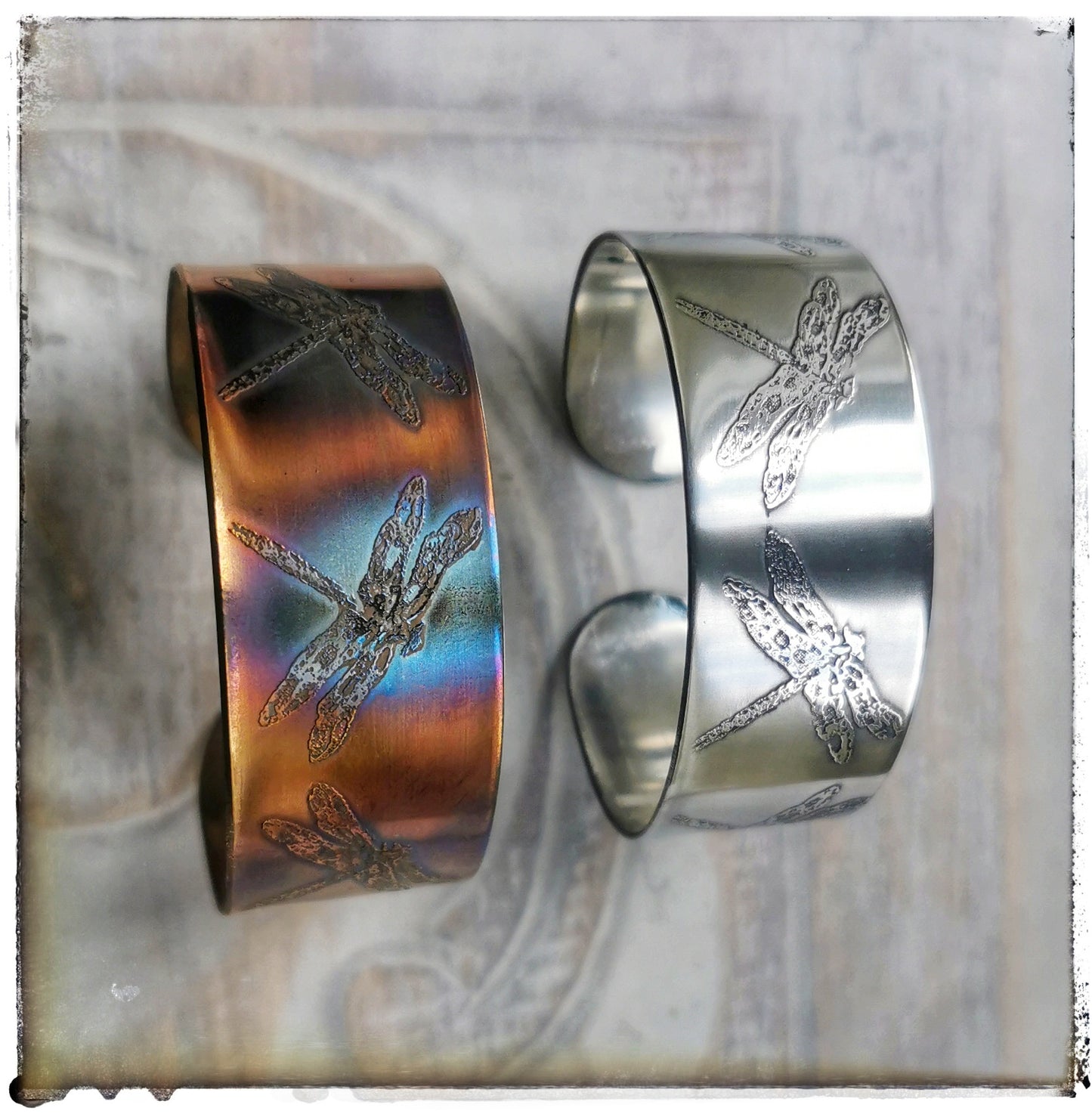 Steel Dragonfly cuff bracelet