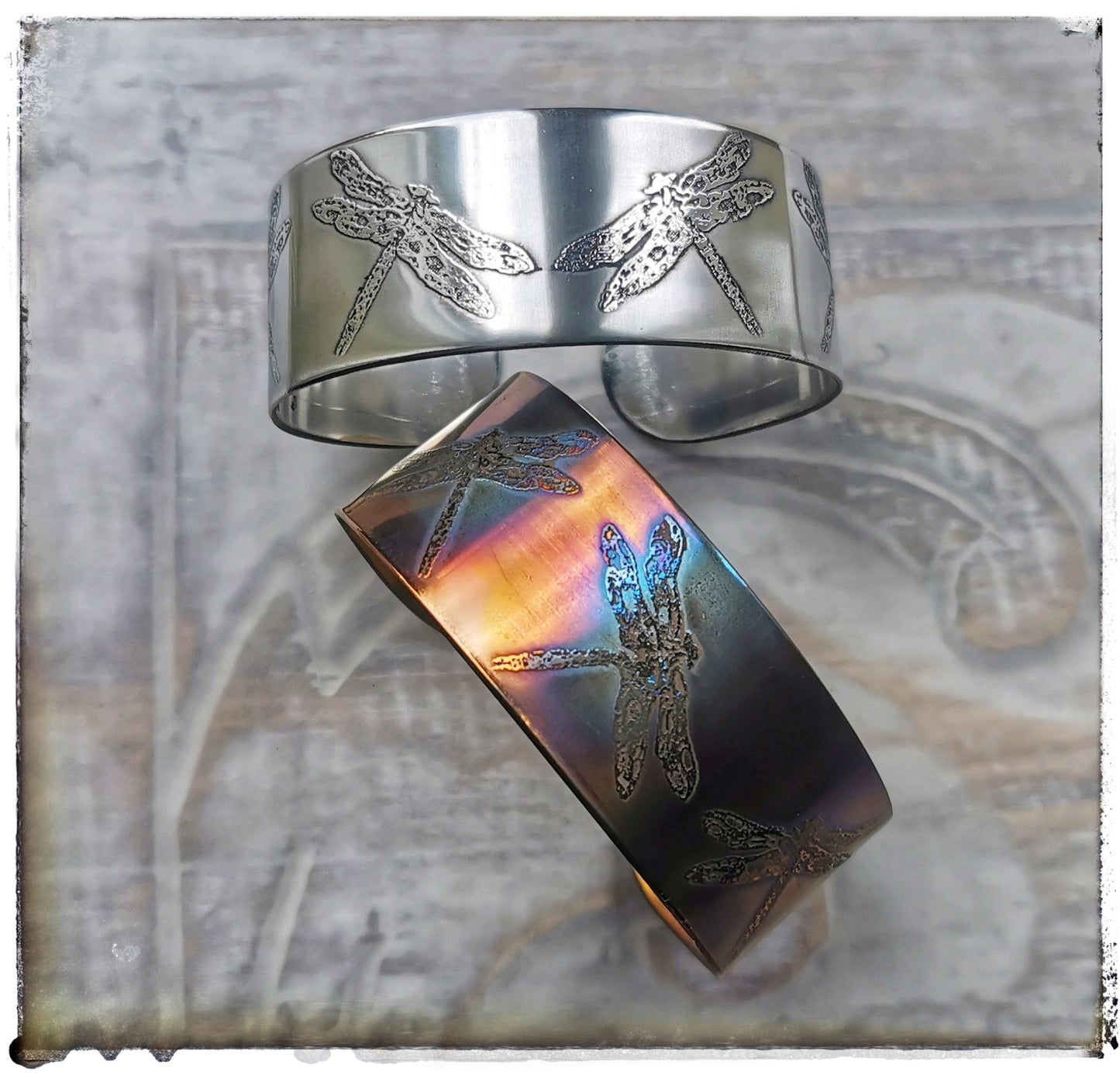 Steel Dragonfly cuff bracelet