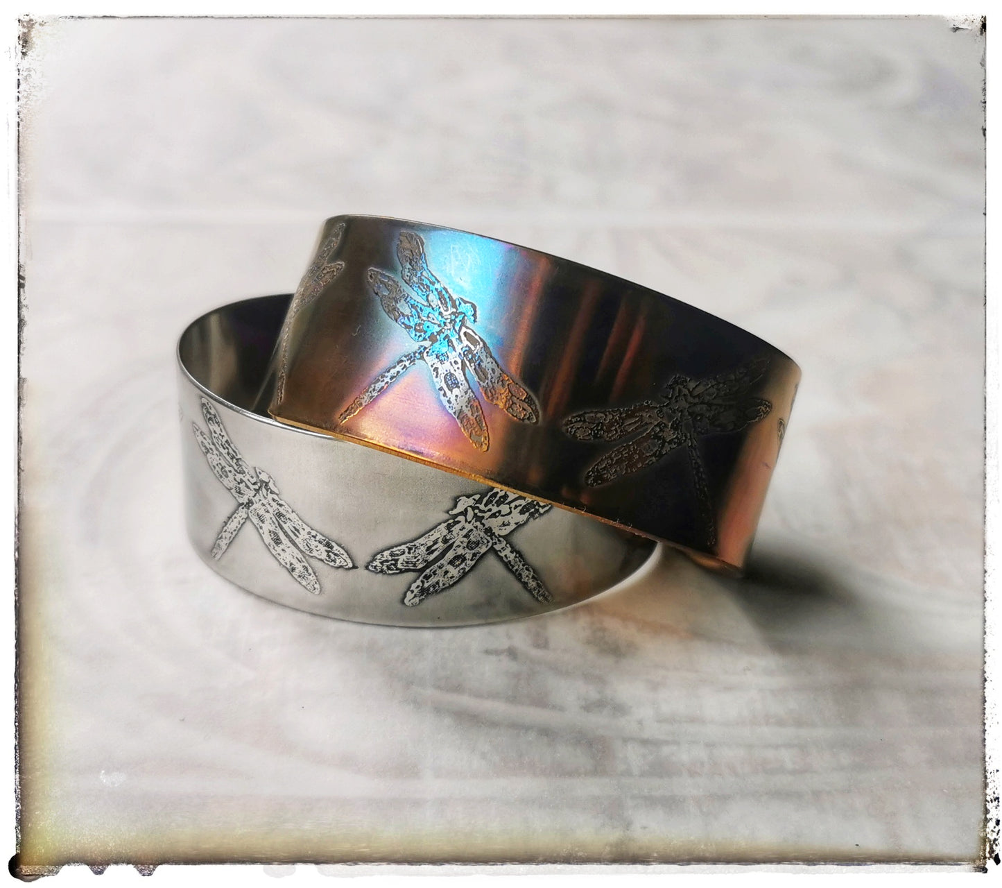 Steel Dragonfly cuff bracelet