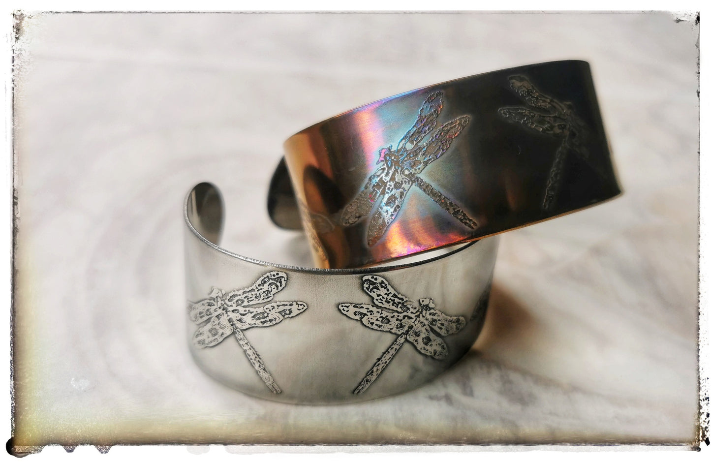 Steel Dragonfly cuff bracelet