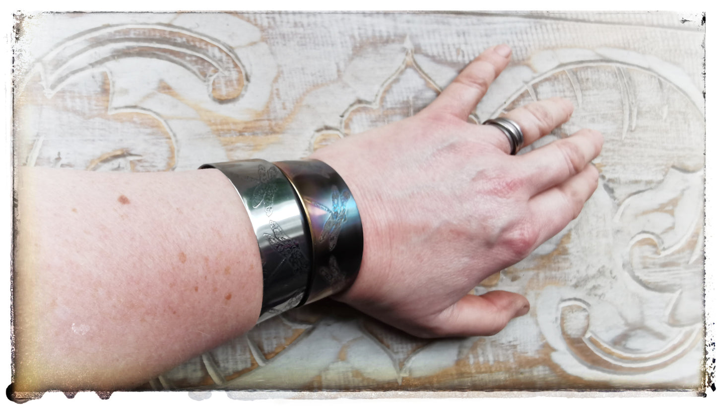 Steel Dragonfly cuff bracelet