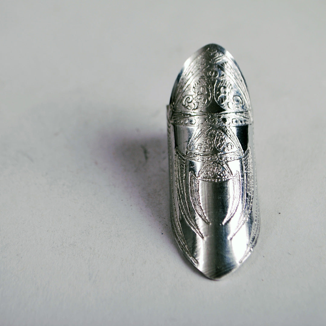 Medieval Style Armour Ring with swirling pattern detail