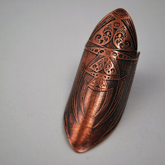 Medieval Style Armour Ring with swirling pattern detail